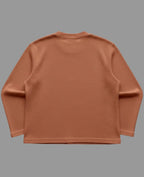 Brown waffle knit oversized full-sleeve Back Design