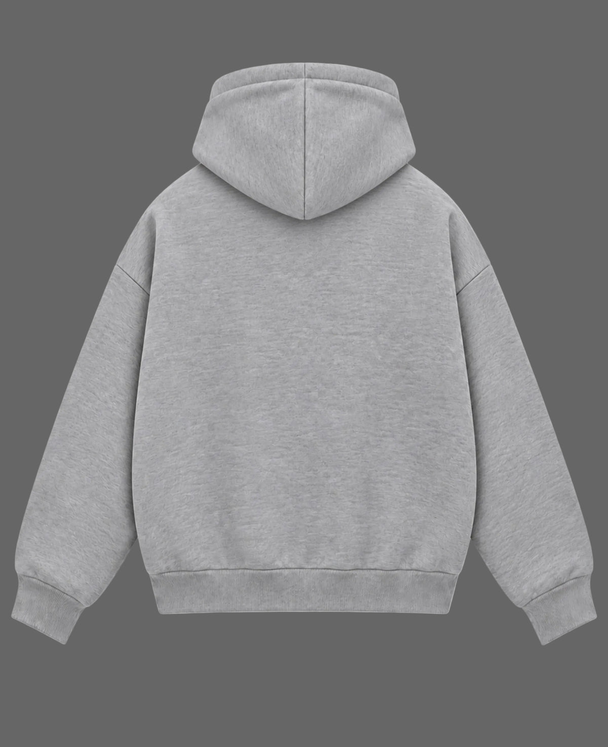 Grey Boxy Dual Zipper Hoodie Back Design