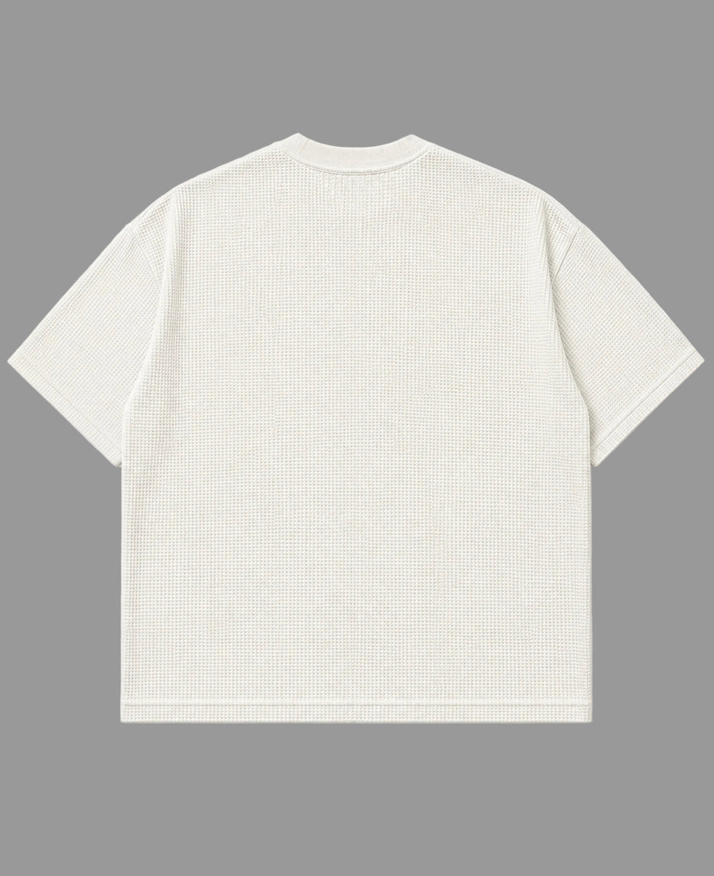 Off-white waffle boxy fit Back Design