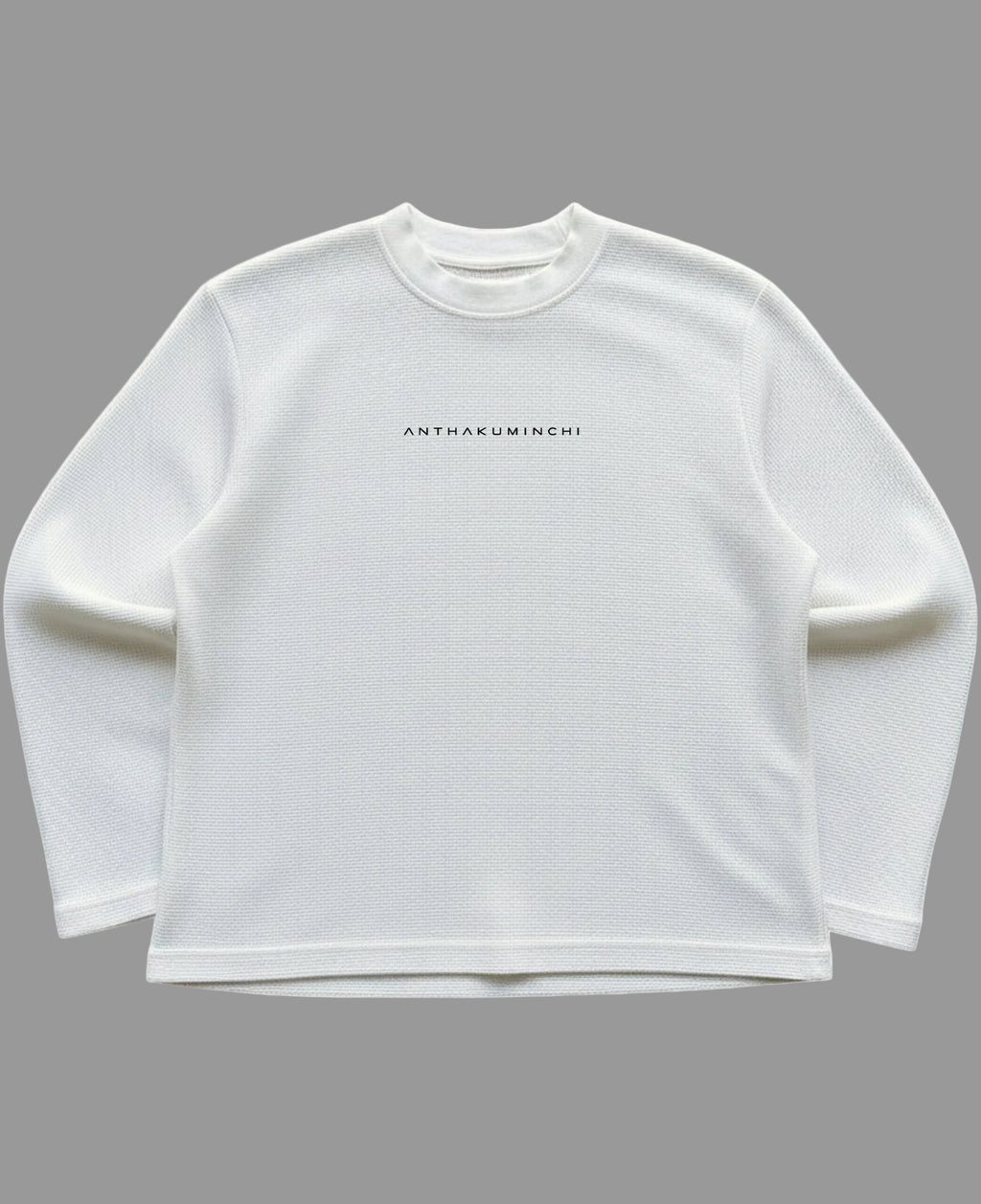 Off-white waffle knit oversized full-sleeve Front Design