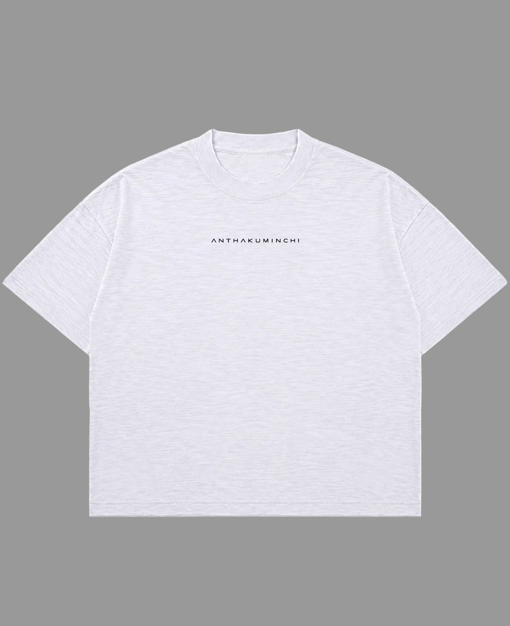 Dusty White Boxy Slub tee Front Design