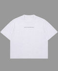 Dusty White Boxy Slub tee Front Design