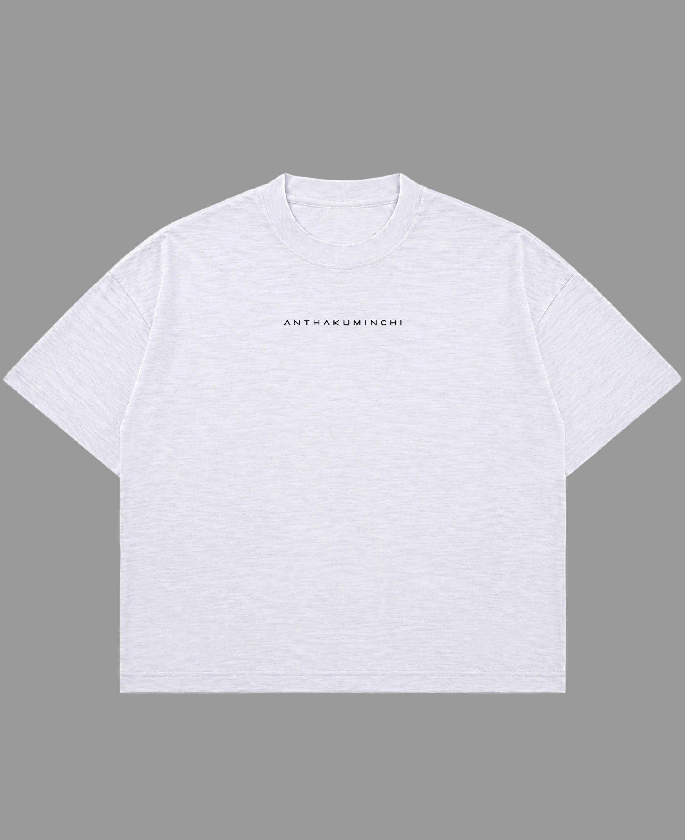 Dusty White Boxy Slub tee Front Design