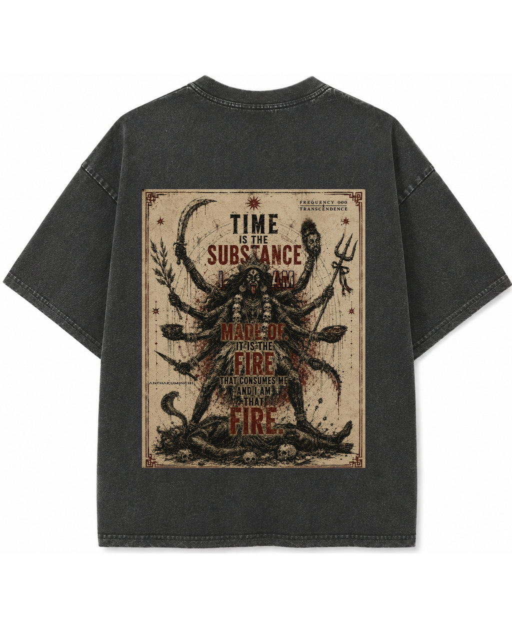 Vintage Fade Wash Oversized T-shirt Back Design
