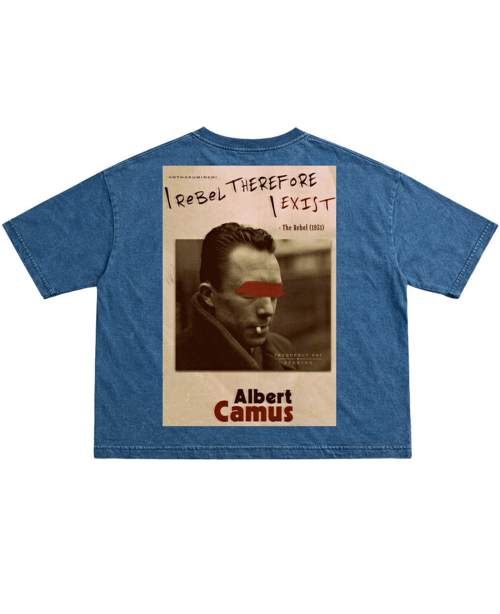Denim Wash Boxy Fit T-shirt Back Design