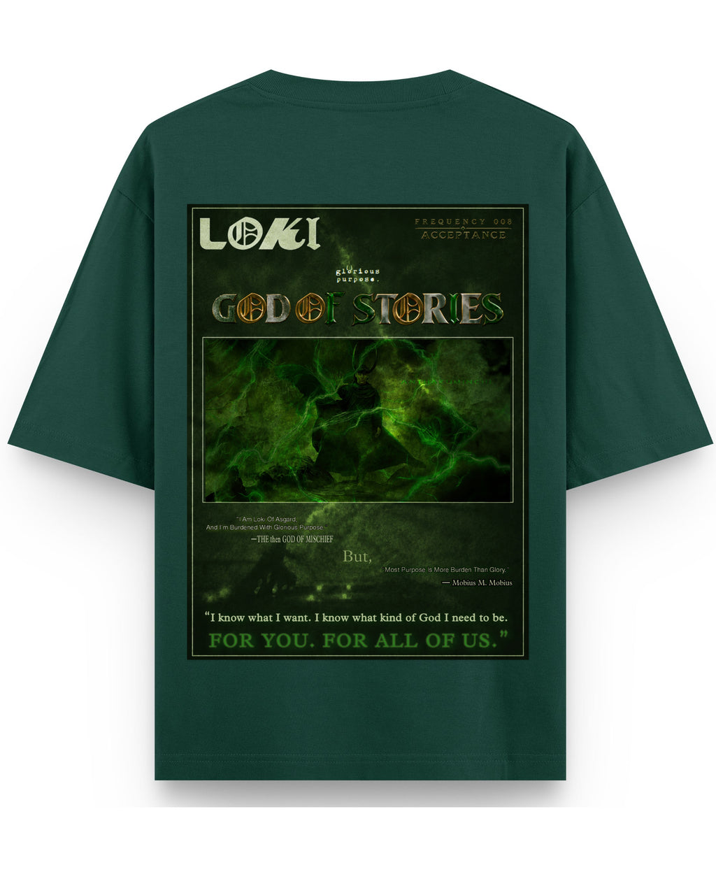 Bottle Green Oversized T-Shirt Back Design