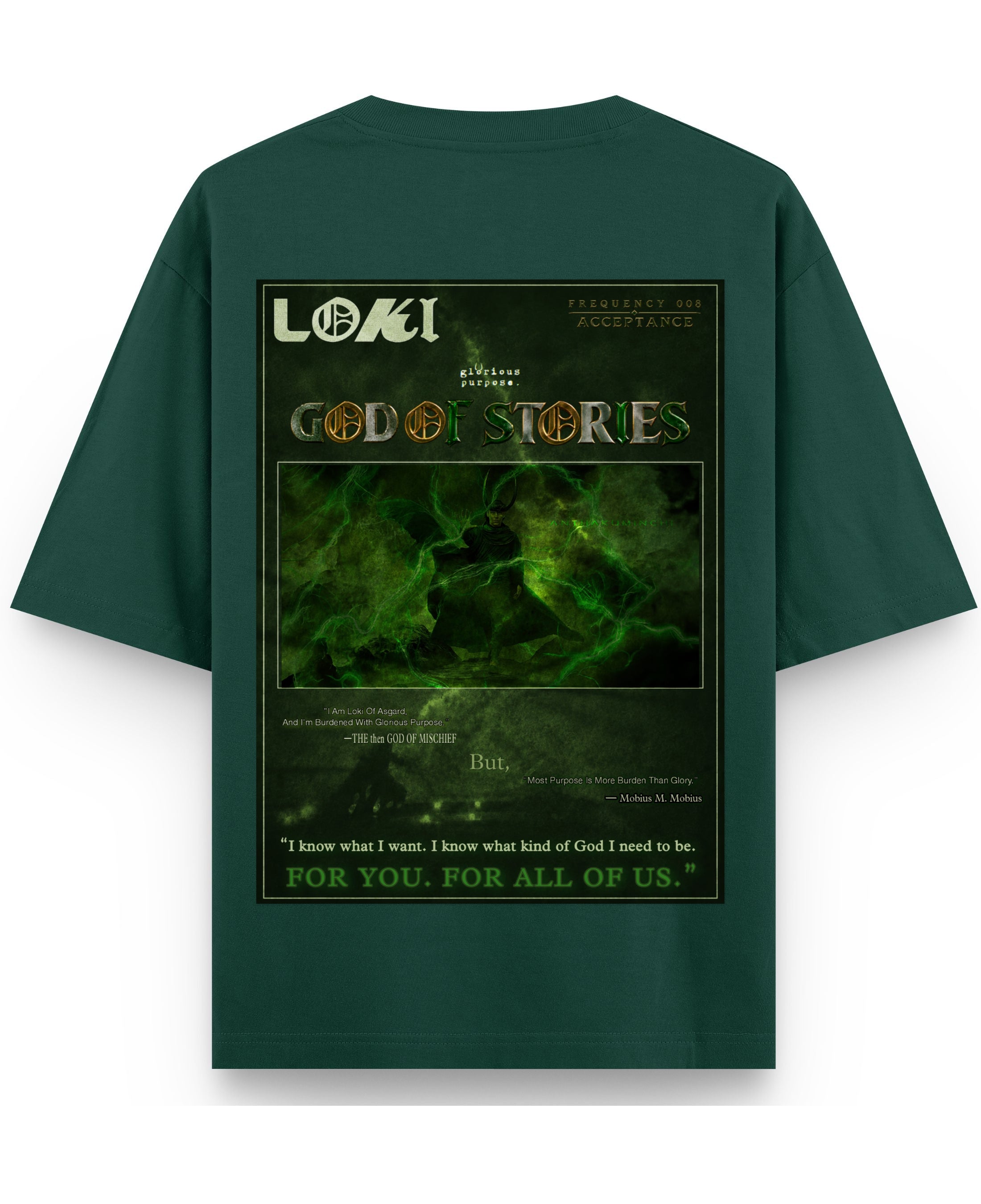 Bottle Green Oversized T-Shirt Back Design