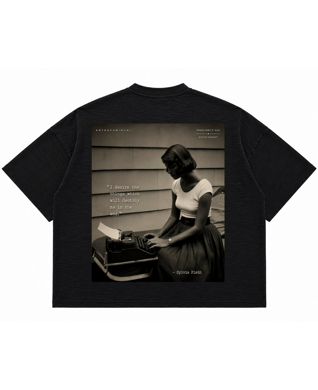 Graphite Boxy Slub tee Back Design