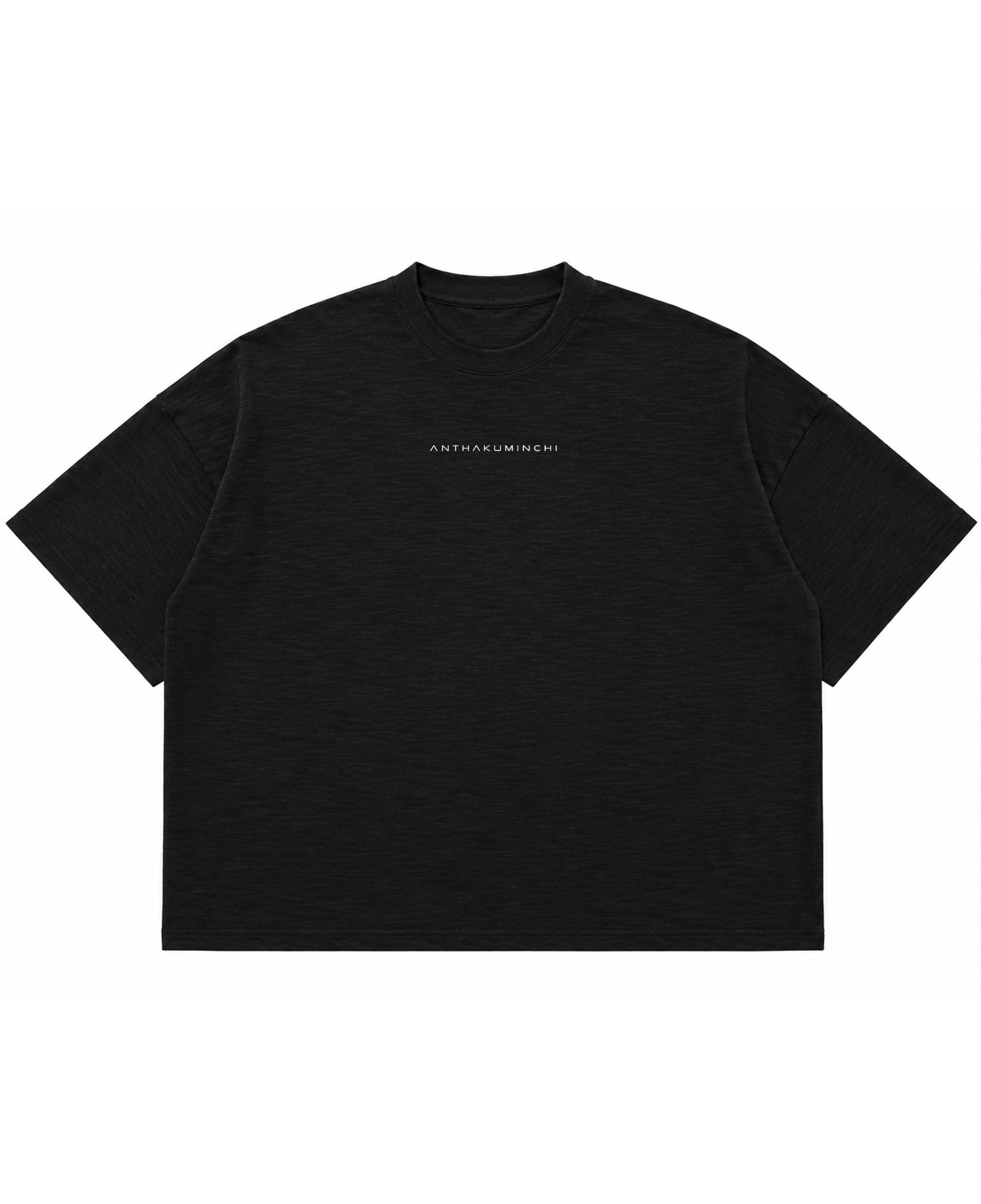 Graphite Boxy Slub tee Front Design
