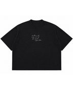 Graphite Boxy Slub tee Front Design