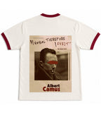 Off White & Maroon Ringer tee Back Design