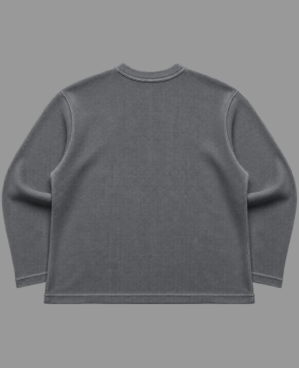 Acidwash waffle knit oversized full-sleeve Back Design