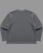 Acidwash waffle knit oversized full-sleeve Back Design