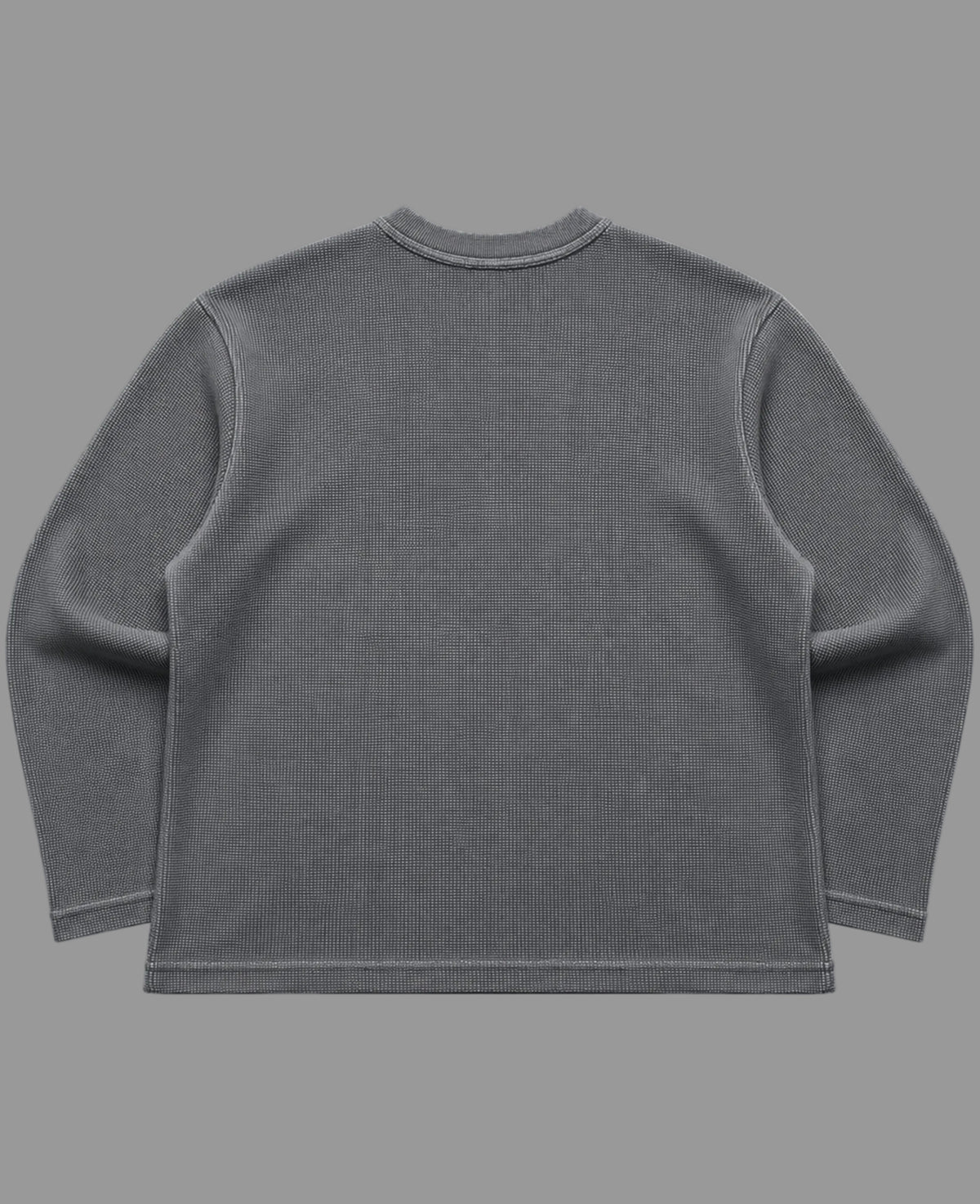 Acidwash waffle knit oversized full-sleeve Back Design