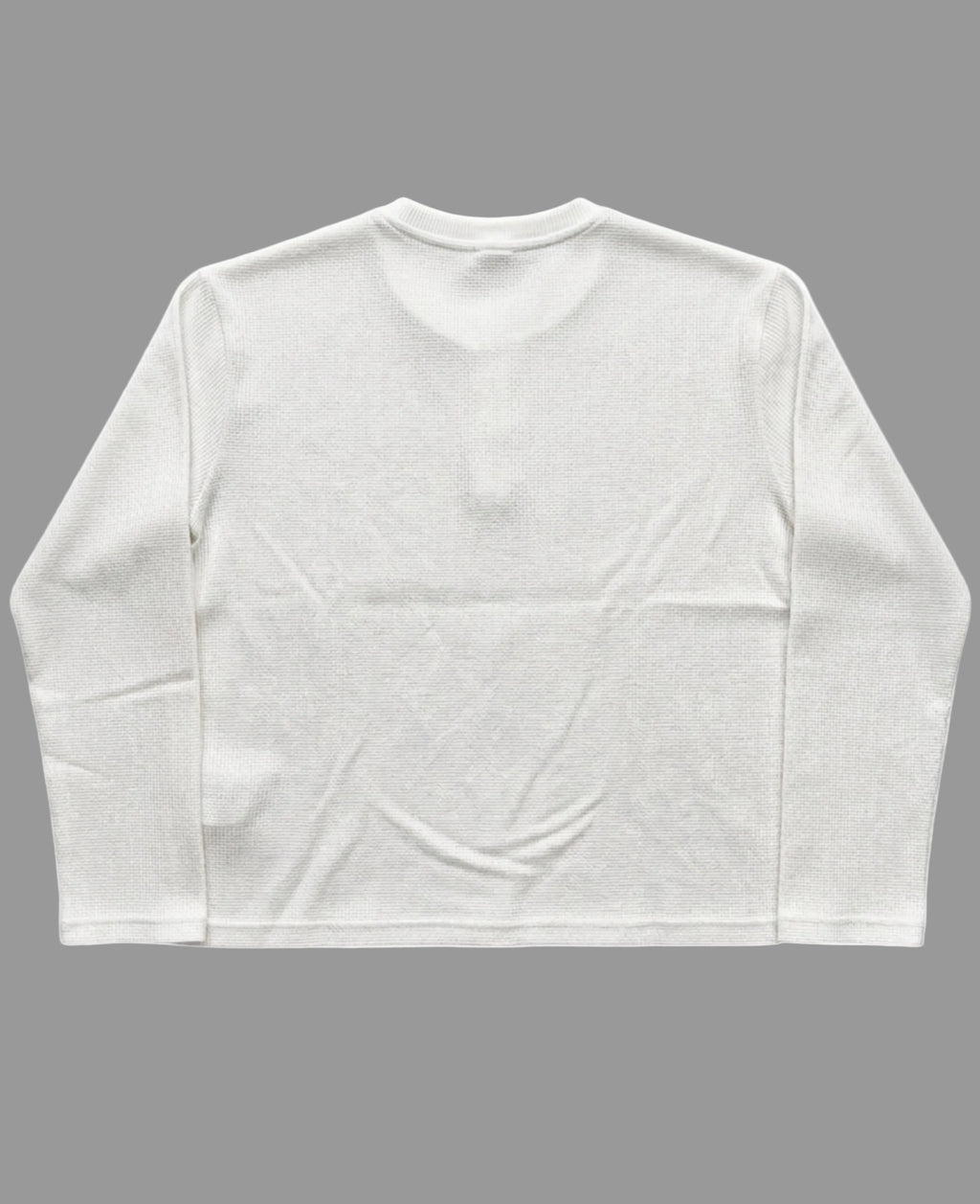 White Henley waffle knit Back Design