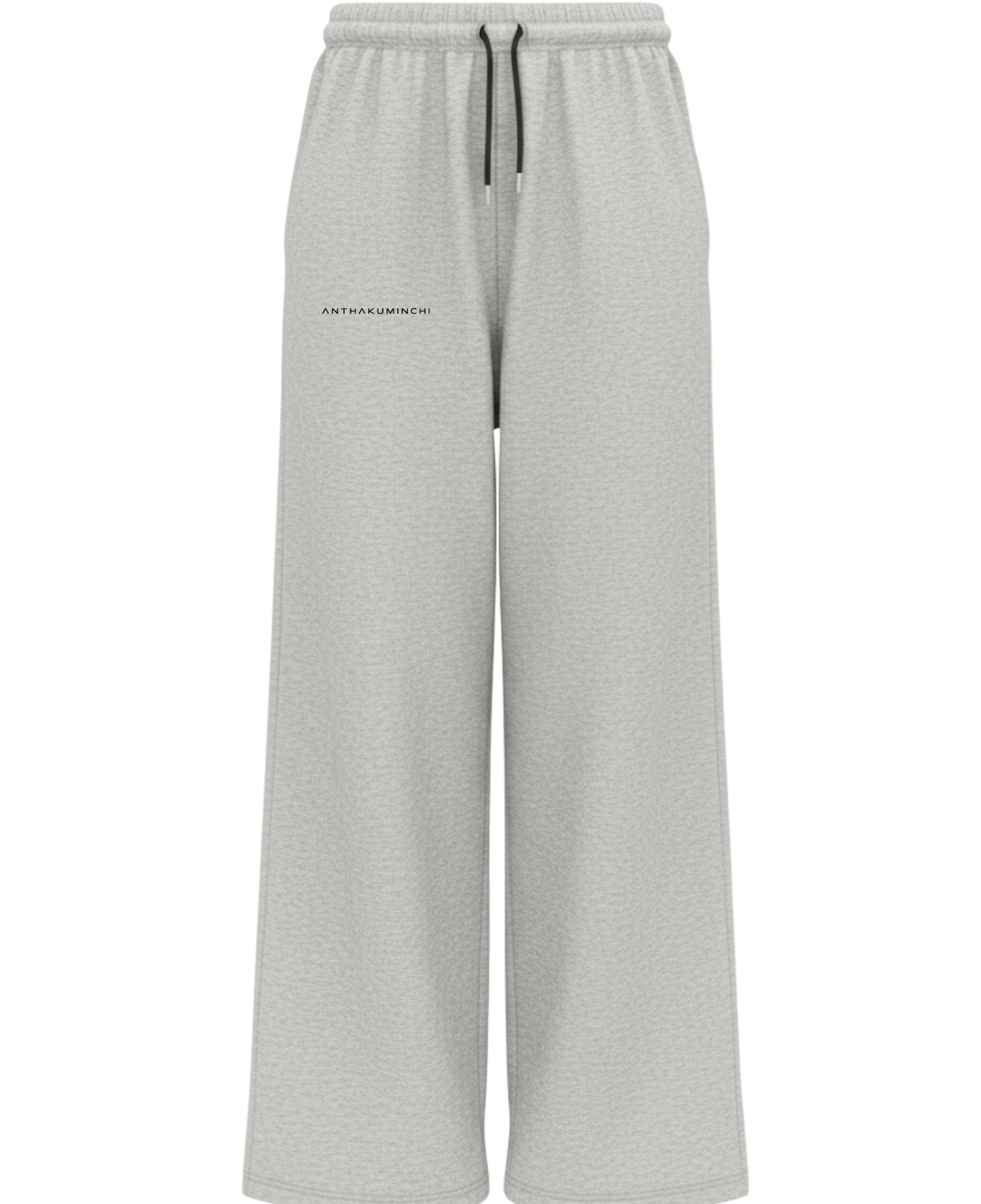 Grey Cotton Joggers Front Design